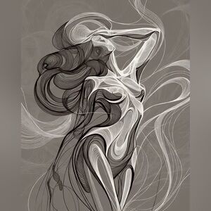 Abstract Female Body Line Art | 8x10 Gloss Photo Print Elegant Modern